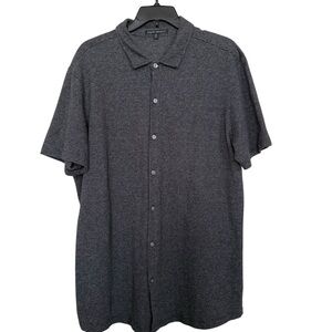 Robert Barakett Men’s Sz XL Carson Knit Short Sleeve Shirt Black Button Up